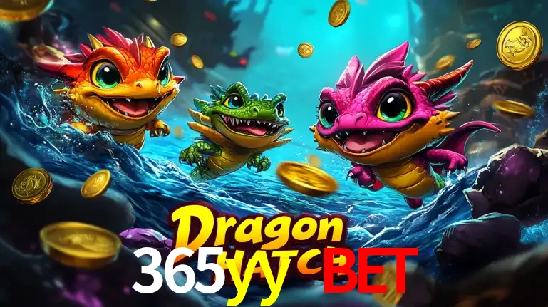 Arte promocional do jogo Dragon Hatch com três adoráveis dragões bebês nadando entre moedas de ouro, um dos slots mais divertidos para jogar no cassino 365yy bet.