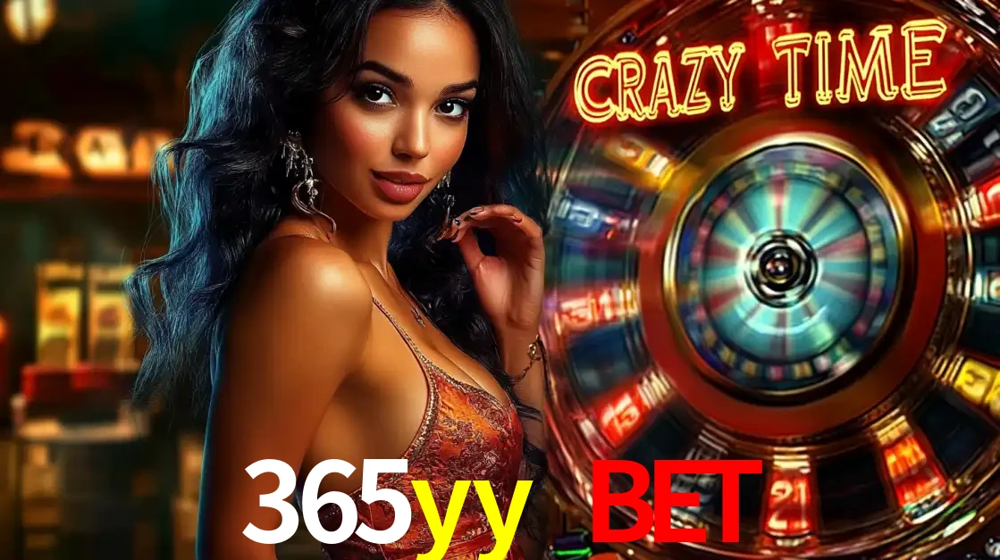 Mulher elegante ao lado da vibrante roda da fortuna do jogo de cassino ao vivo Crazy Time, um dos game shows mais populares e cheios de prêmios do 365yy bet.